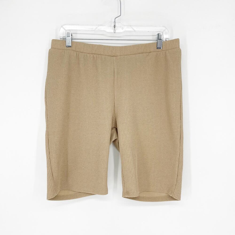 Fashion Nova Ribbed Brown Bike Short Size 1X
